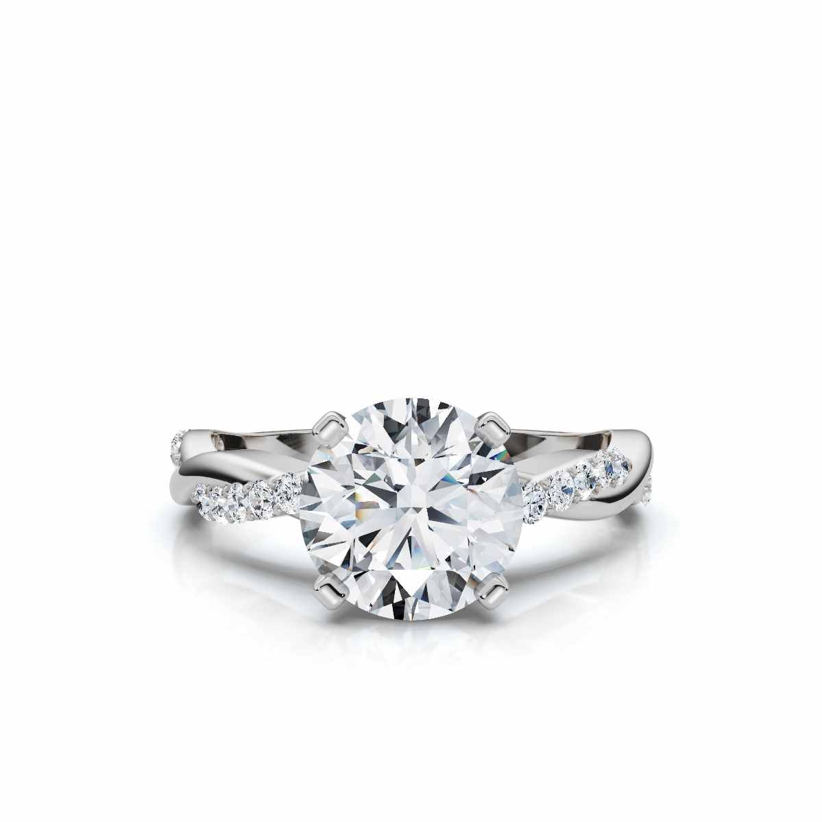 14K White Gold Kalithra Accents Lab Grown Diamond Engagement Ring (1/5 ct. tw)