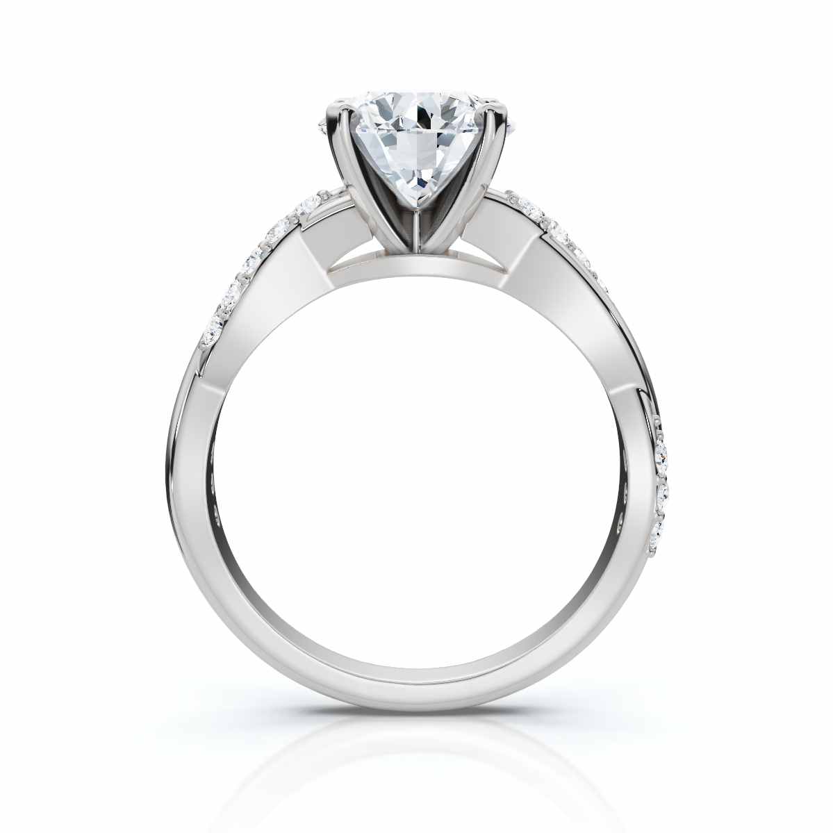 14K White Gold Kalithra Accents Lab Grown Diamond Engagement Ring (1/5 ct. tw)