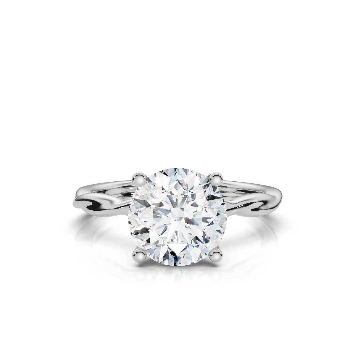 14K White Gold Vyrelle Solitaire Lab Grown Diamond Engagement Ring 