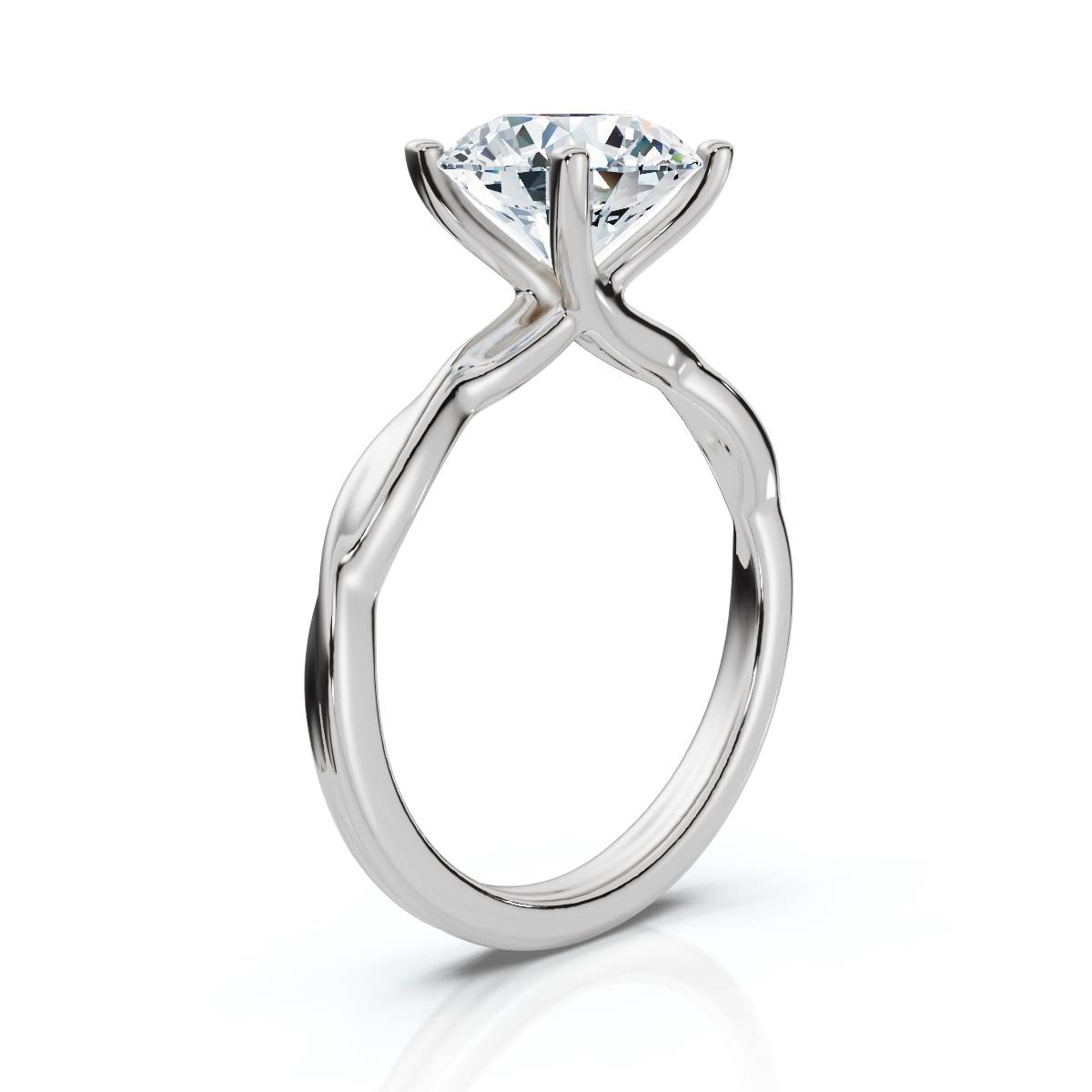14K White Gold Vyrelle Solitaire Lab Grown Diamond Engagement Ring 