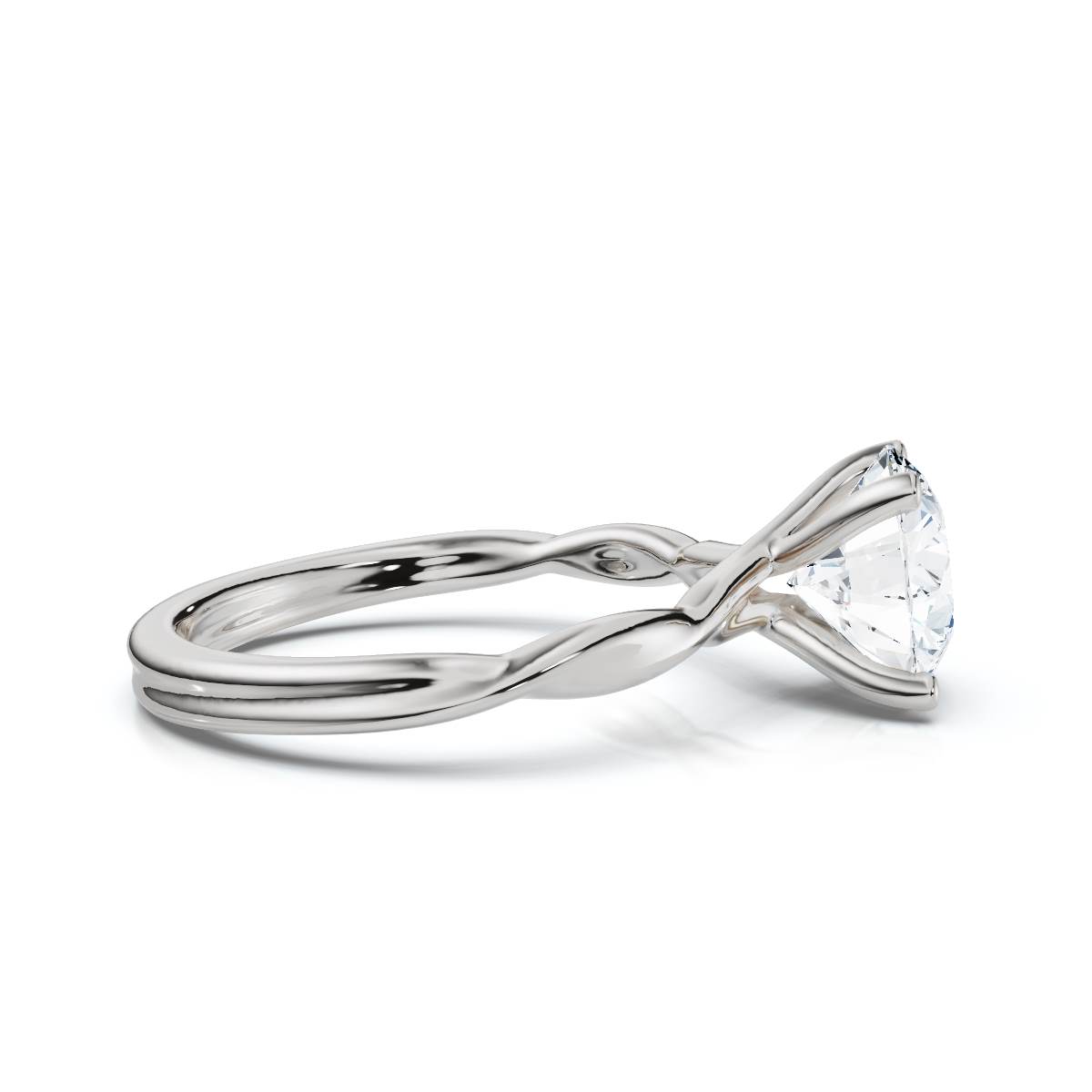 14K White Gold Vyrelle Solitaire Lab Grown Diamond Engagement Ring 