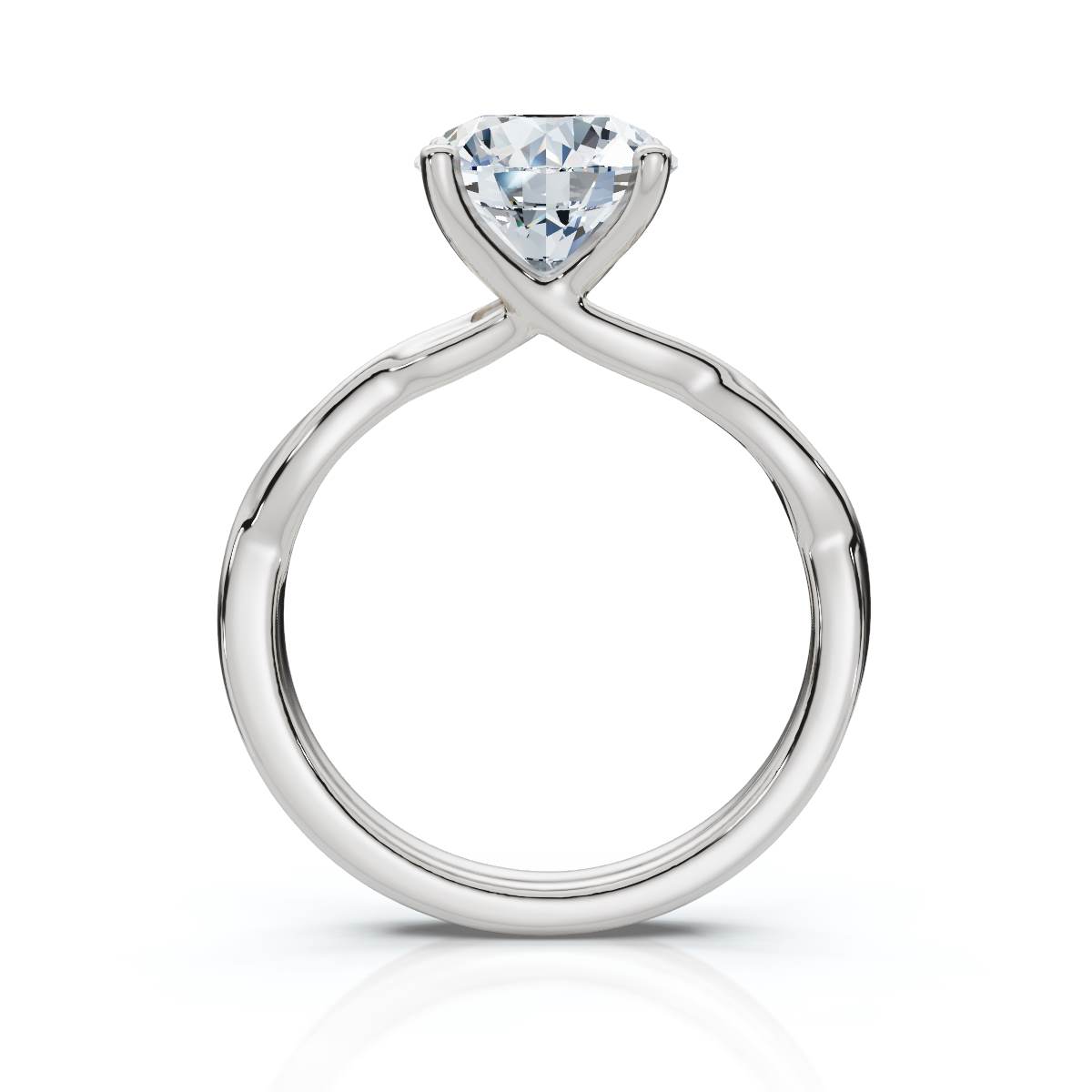 14K White Gold Vyrelle Solitaire Lab Grown Diamond Engagement Ring 
