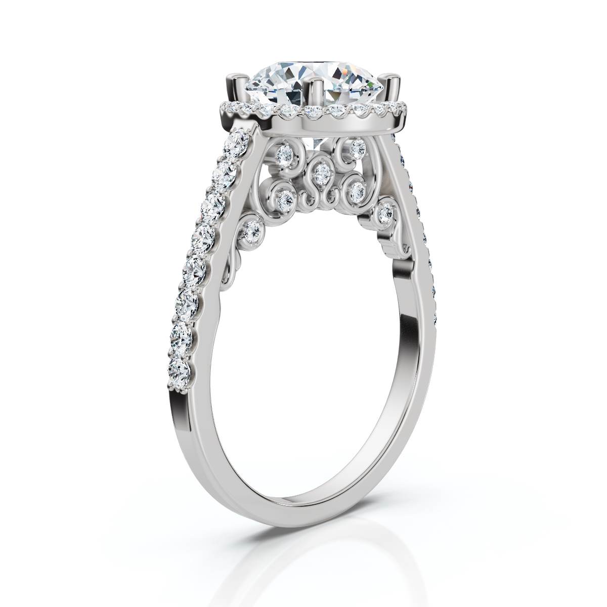 14K White Gold Eireen Accents Lab Grown Diamond Engagement Ring (1/2 ct. tw)