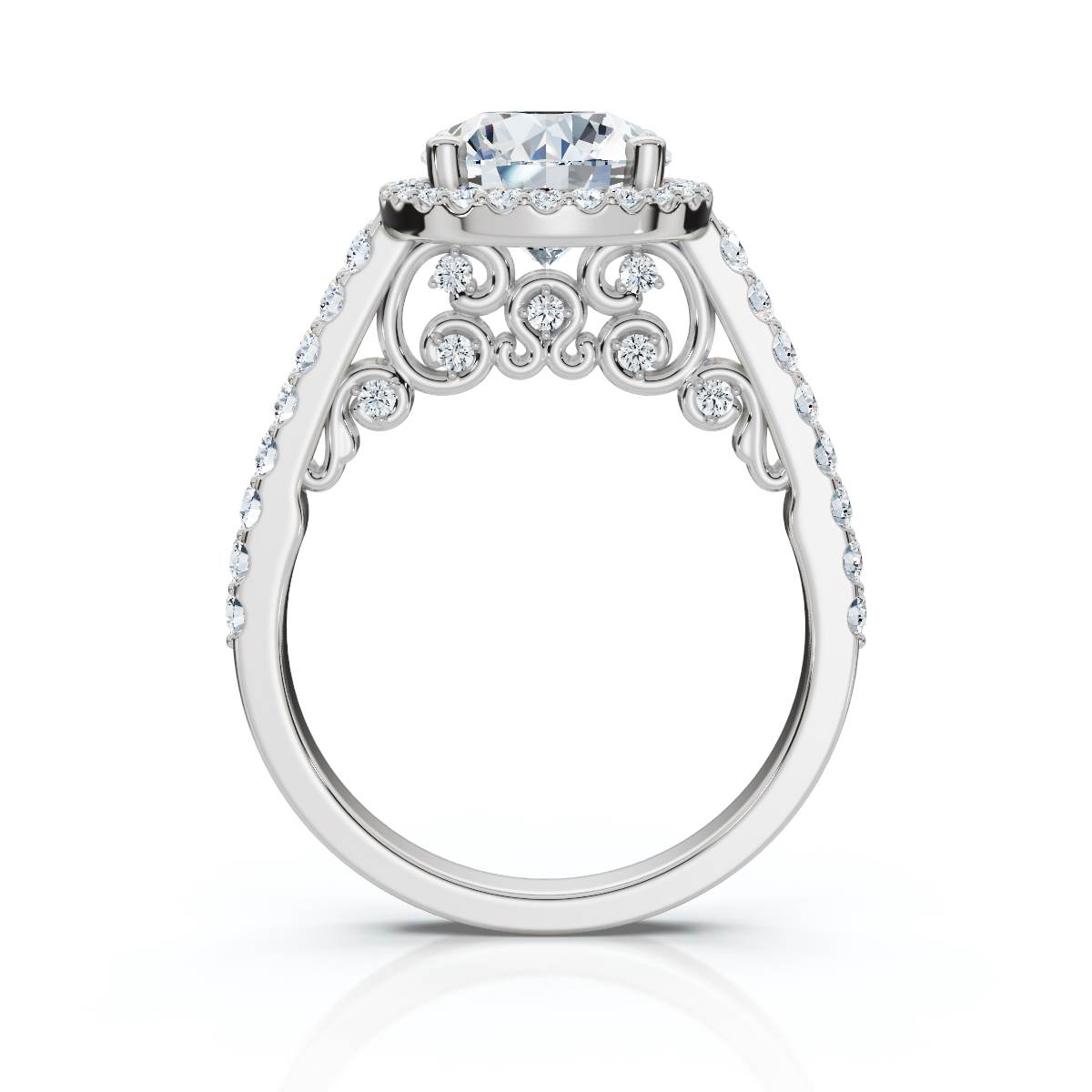 14K White Gold Eireen Accents Lab Grown Diamond Engagement Ring (1/2 ct. tw)