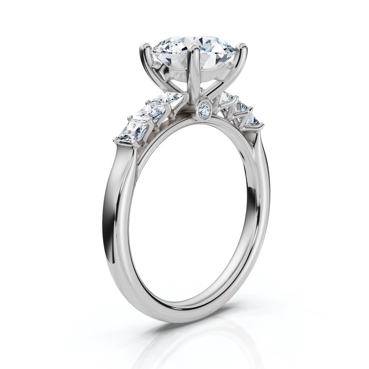 14K White Gold Sylvara Accents Lab Grown Diamond Engagement Ring (1/2 ct. tw)