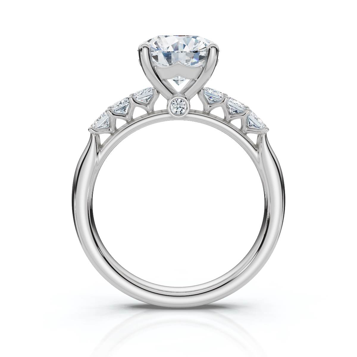 14K White Gold Sylvara Accents Lab Grown Diamond Engagement Ring (1/2 ct. tw)