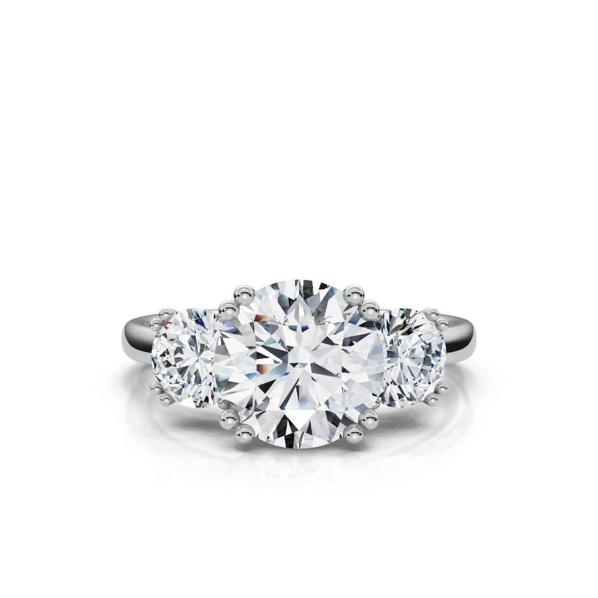 14K White Gold Kaloria Three Stone Lab Grown Diamond Engagement Ring (5/6 ct. tw)