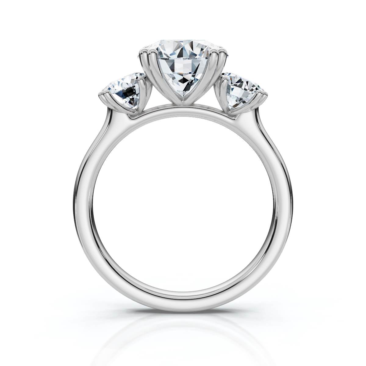 14K White Gold Kaloria Three Stone Lab Grown Diamond Engagement Ring (5/6 ct. tw)