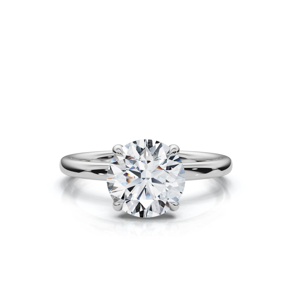 14K White Gold Zaryelle Accents Lab Grown Diamond Engagement Ring (1/10 ct. tw)