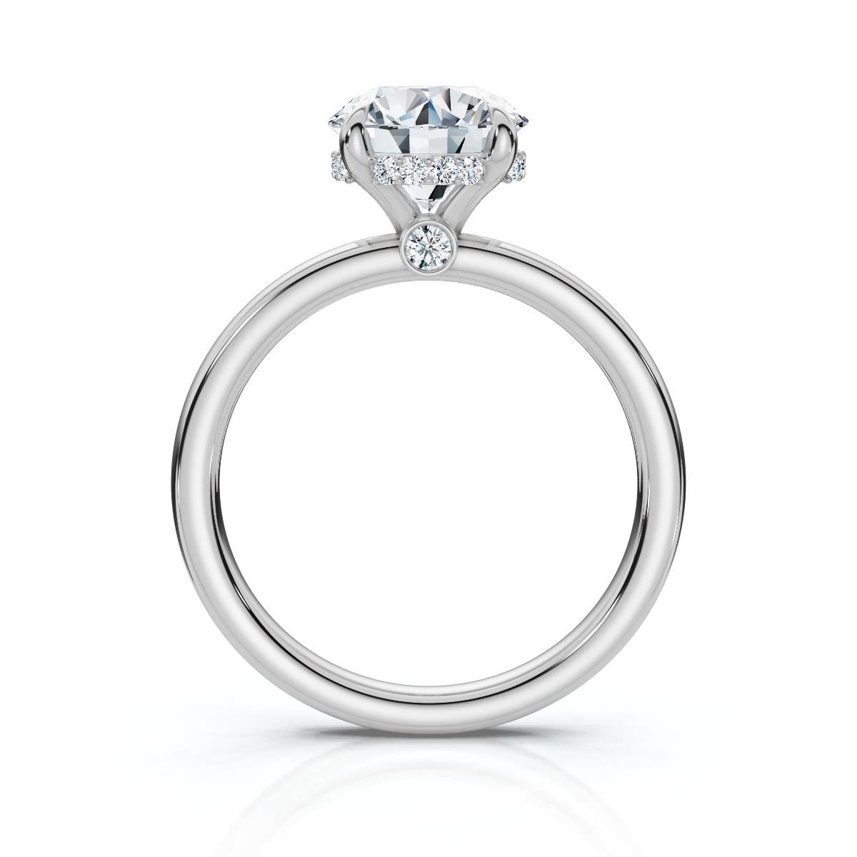 14K White Gold Zaryelle Accents Lab Grown Diamond Engagement Ring (1/10 ct. tw)