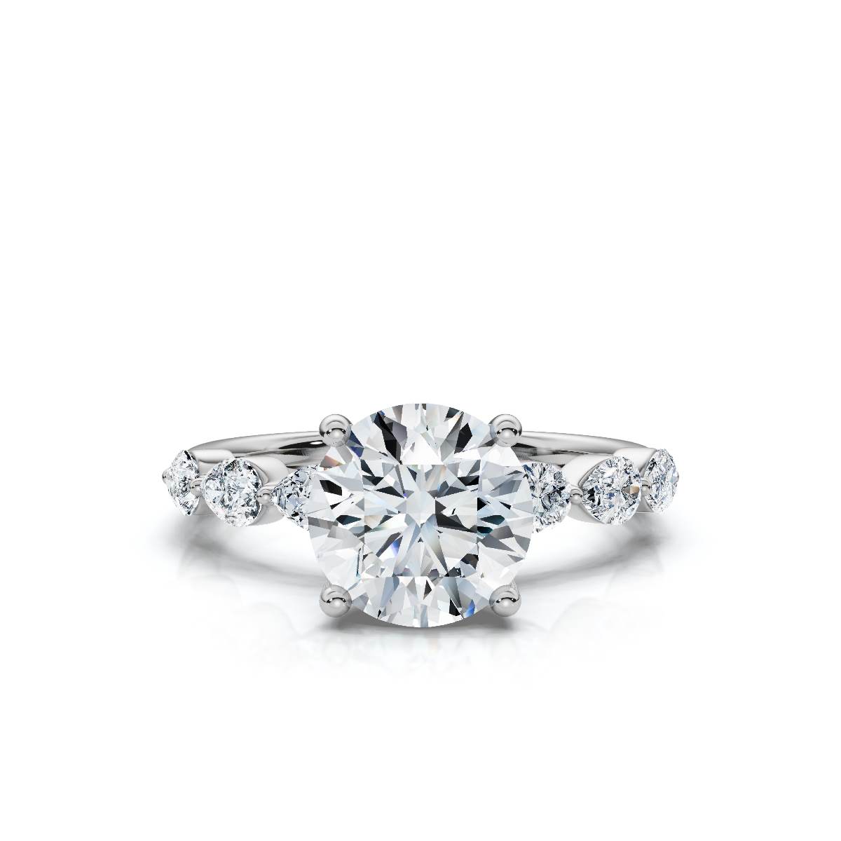 14K White Gold Mirelda Accents Lab Grown Diamond Engagement Ring (1/2 ct. tw)