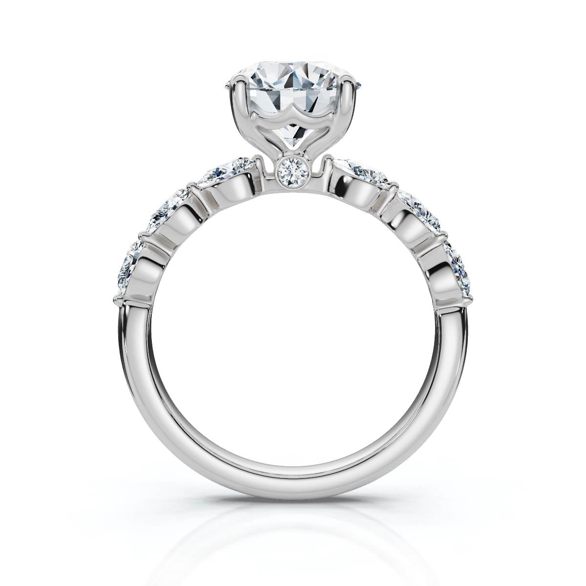 14K White Gold Mirelda Accents Lab Grown Diamond Engagement Ring (1/2 ct. tw)