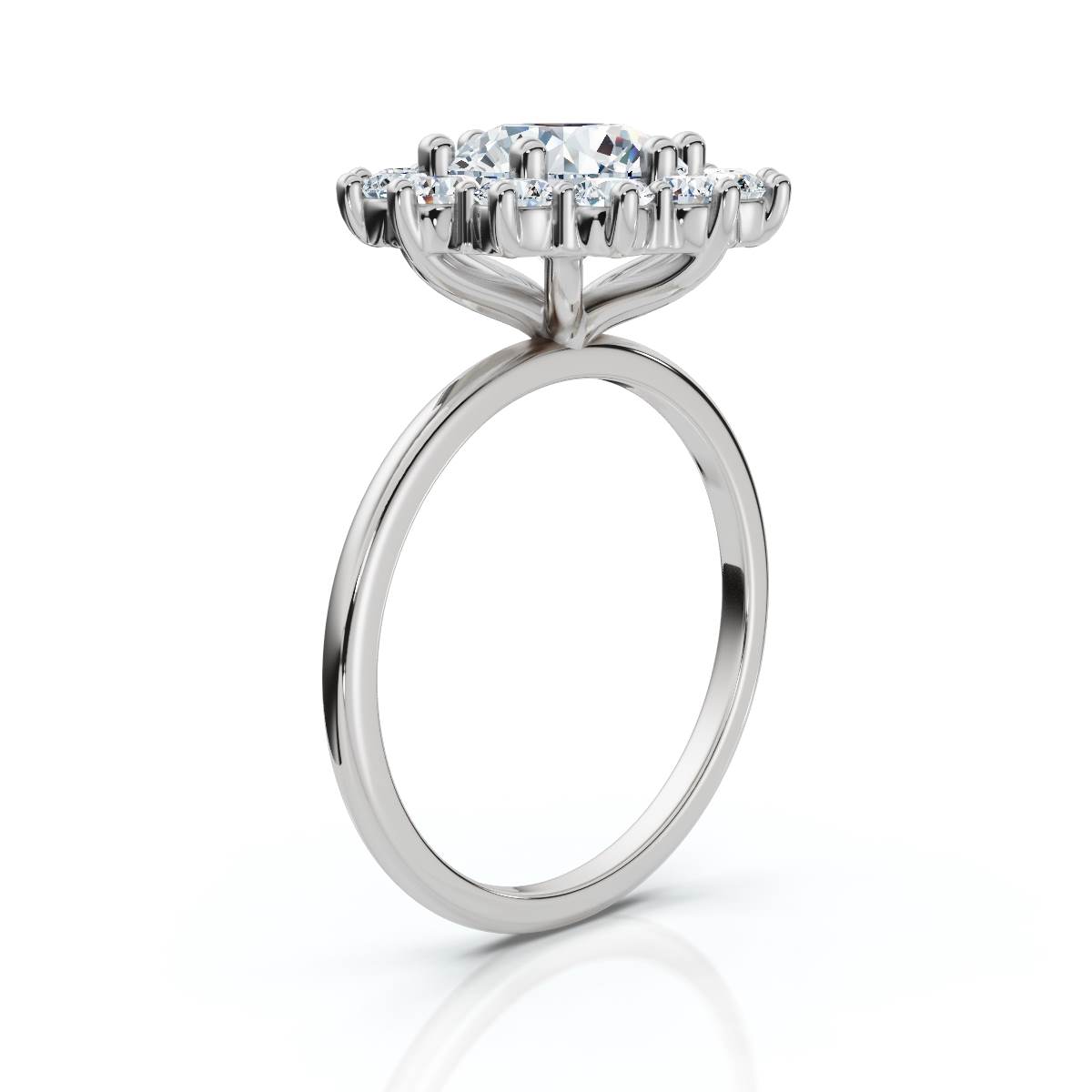 14K White Gold Morwenna Halo Lab Grown Diamond Ring (3/4 ct. tw)