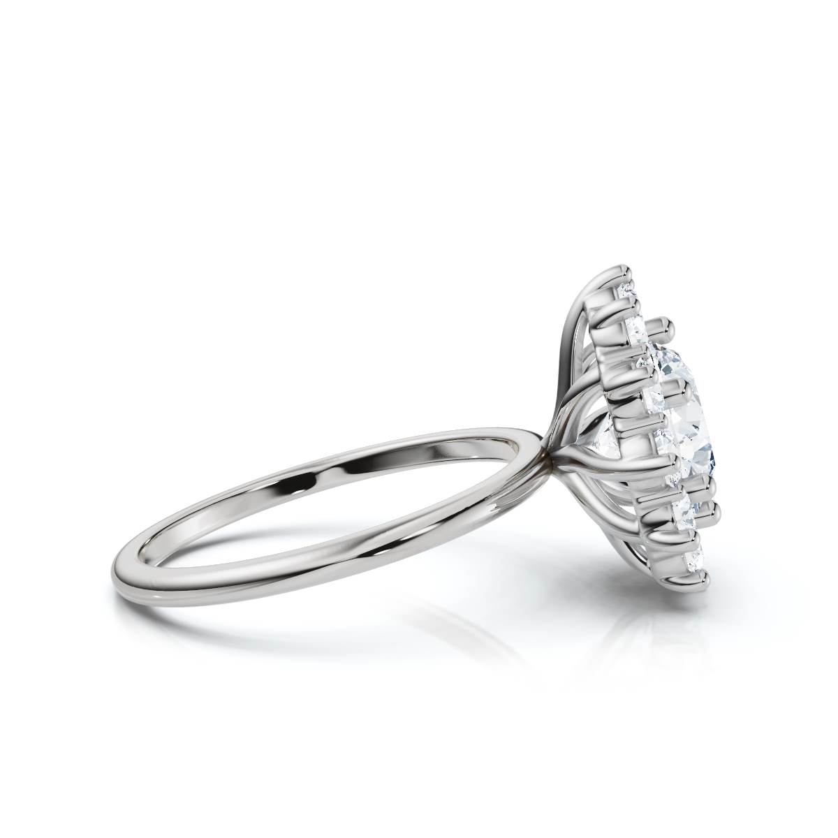 14K White Gold Morwenna Halo Lab Grown Diamond Ring (3/4 ct. tw)