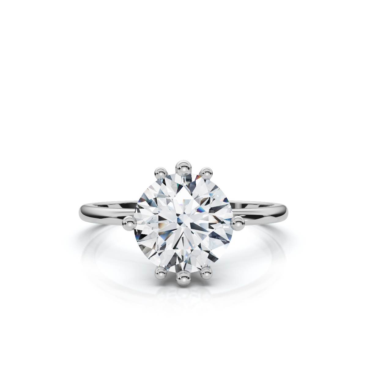 14K White Gold Odalys Hidden Accents Lab Grown Diamond Ring (1/20 ct. tw)