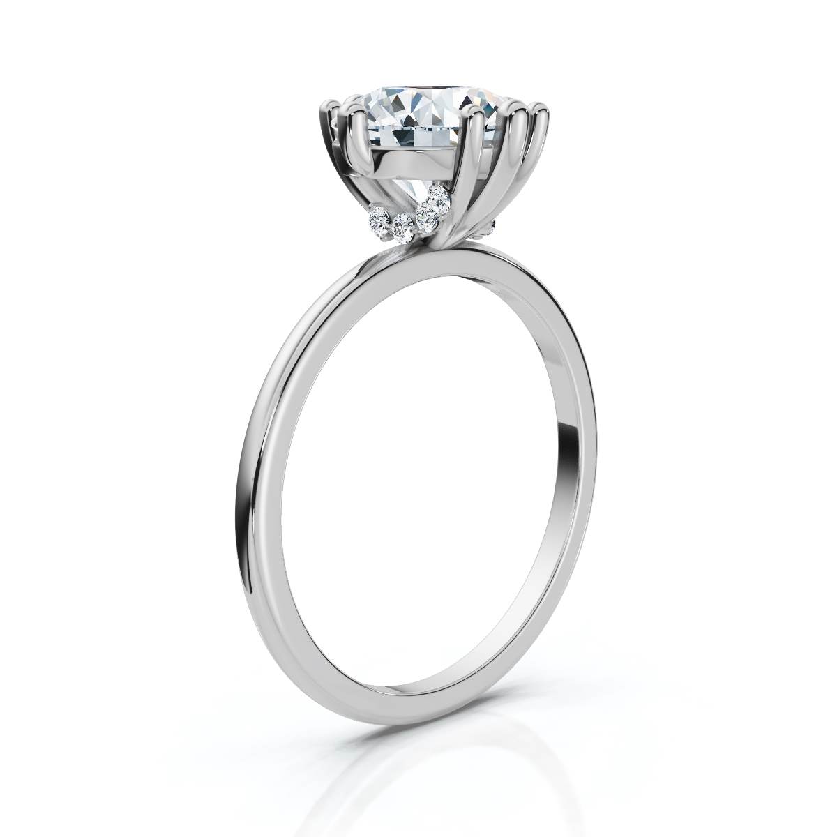 14K White Gold Odalys Hidden Accents Lab Grown Diamond Ring (1/20 ct. tw)