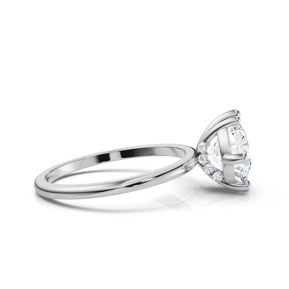 14K White Gold Odalys Hidden Accents Lab Grown Diamond Ring (1/20 ct. tw)