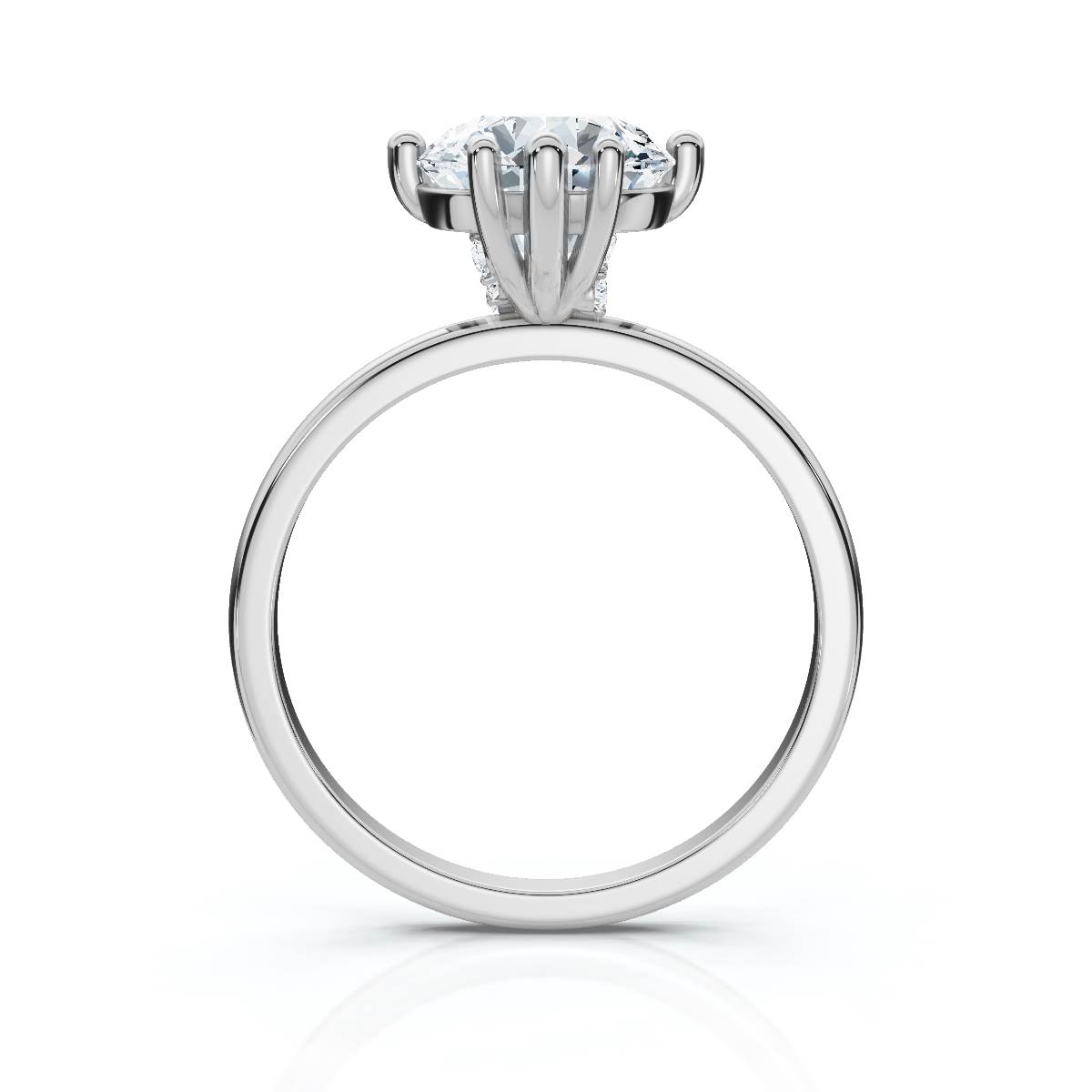 14K White Gold Odalys Hidden Accents Lab Grown Diamond Ring (1/20 ct. tw)