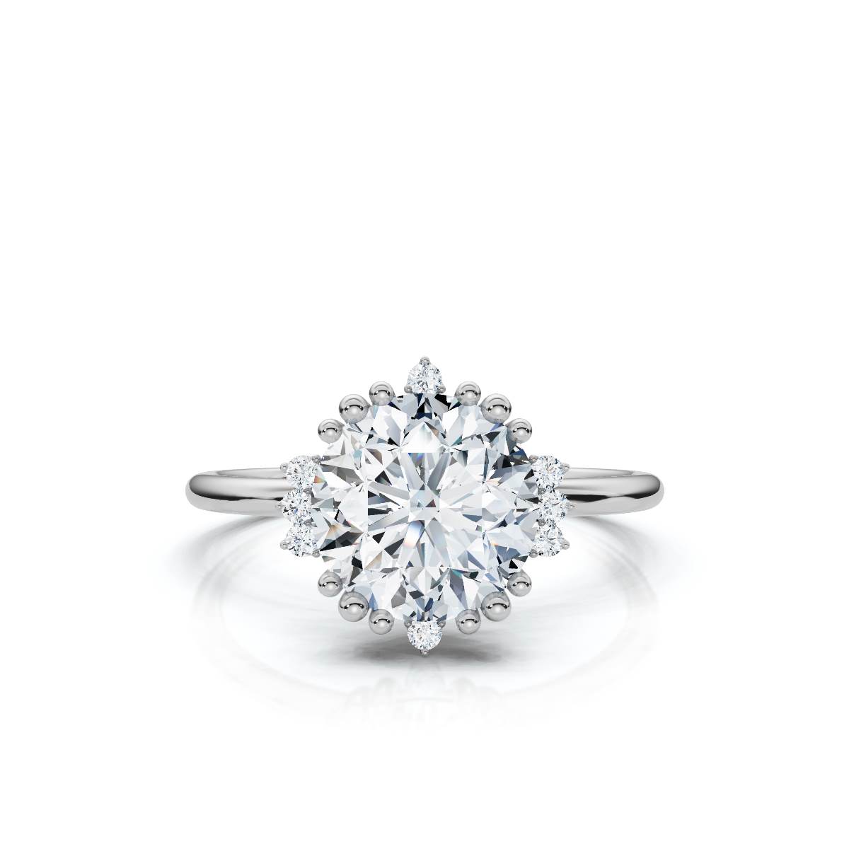 14K White Gold Auriel Halo Lab Grown Diamond Ring (1/20 ct. tw)
