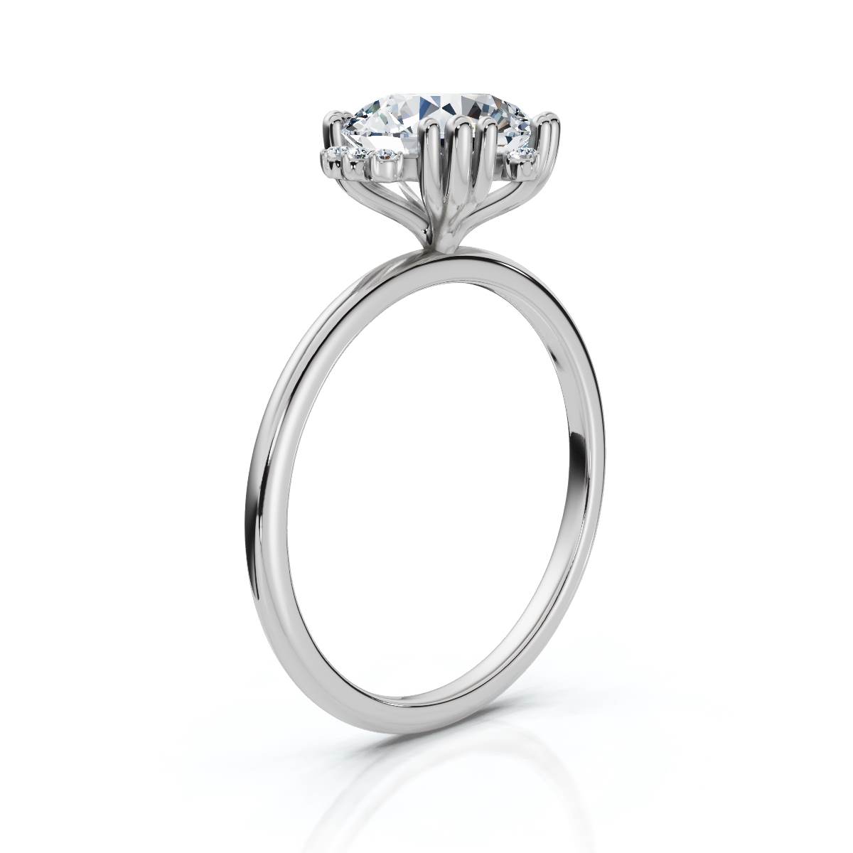 14K White Gold Auriel Halo Lab Grown Diamond Ring (1/20 ct. tw)