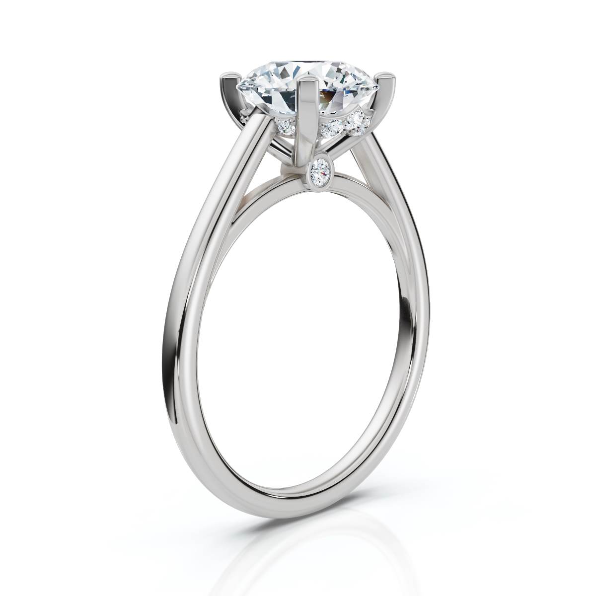 14K White Gold Elvyris Hidden Accents Lab Grown Diamond Ring (1/20 ct. tw)