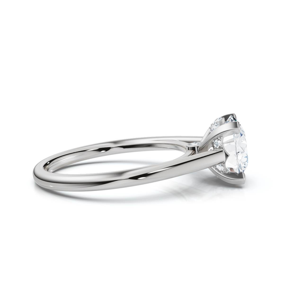 14K White Gold Elvyris Hidden Accents Lab Grown Diamond Ring (1/20 ct. tw)