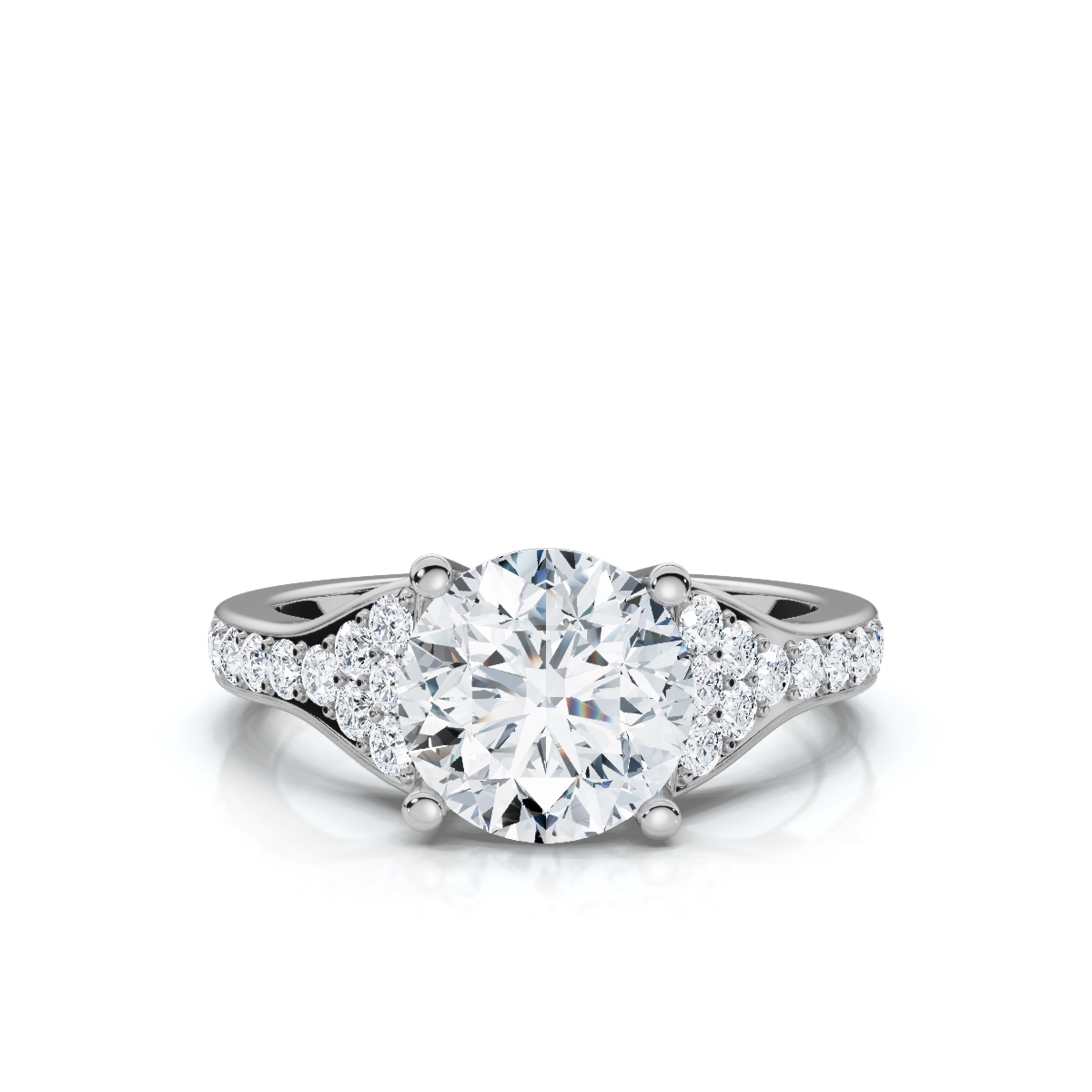 14K White Gold Perlita Accents Lab Grown Diamond Ring (2/5 ct. tw)