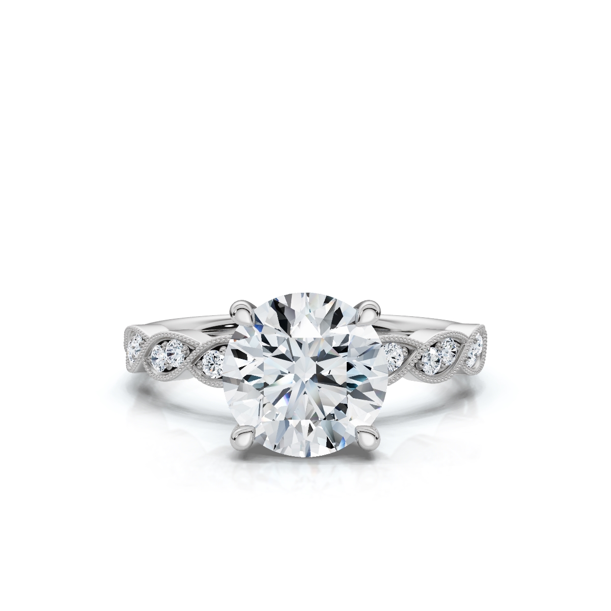 14K White Gold Jedidah Accents Lab Grown Diamond Ring (1/5 ct. tw)