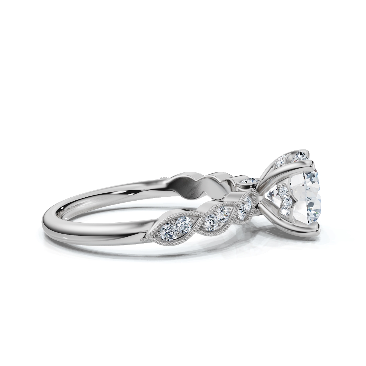14K White Gold Jedidah Accents Lab Grown Diamond Ring (1/5 ct. tw)