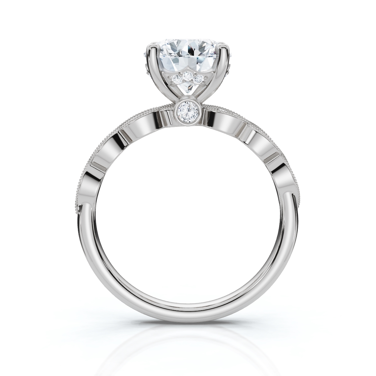 14K White Gold Jedidah Accents Lab Grown Diamond Ring (1/5 ct. tw)
