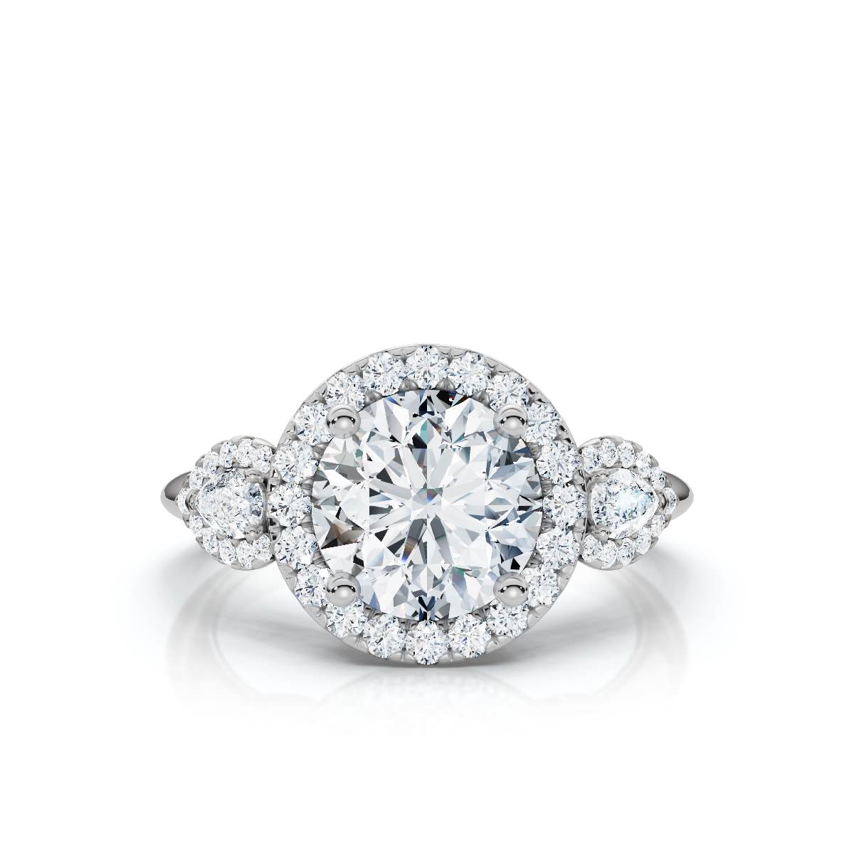 14K White Gold Virenelle Halo Accents Lab Grown Diamond Ring (1/2 ct. tw)