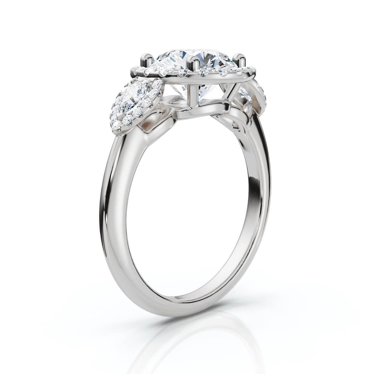 14K White Gold Virenelle Halo Accents Lab Grown Diamond Ring (1/2 ct. tw)