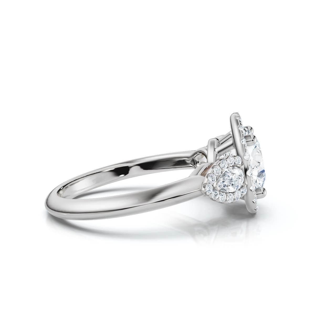 14K White Gold Virenelle Halo Accents Lab Grown Diamond Ring (1/2 ct. tw)