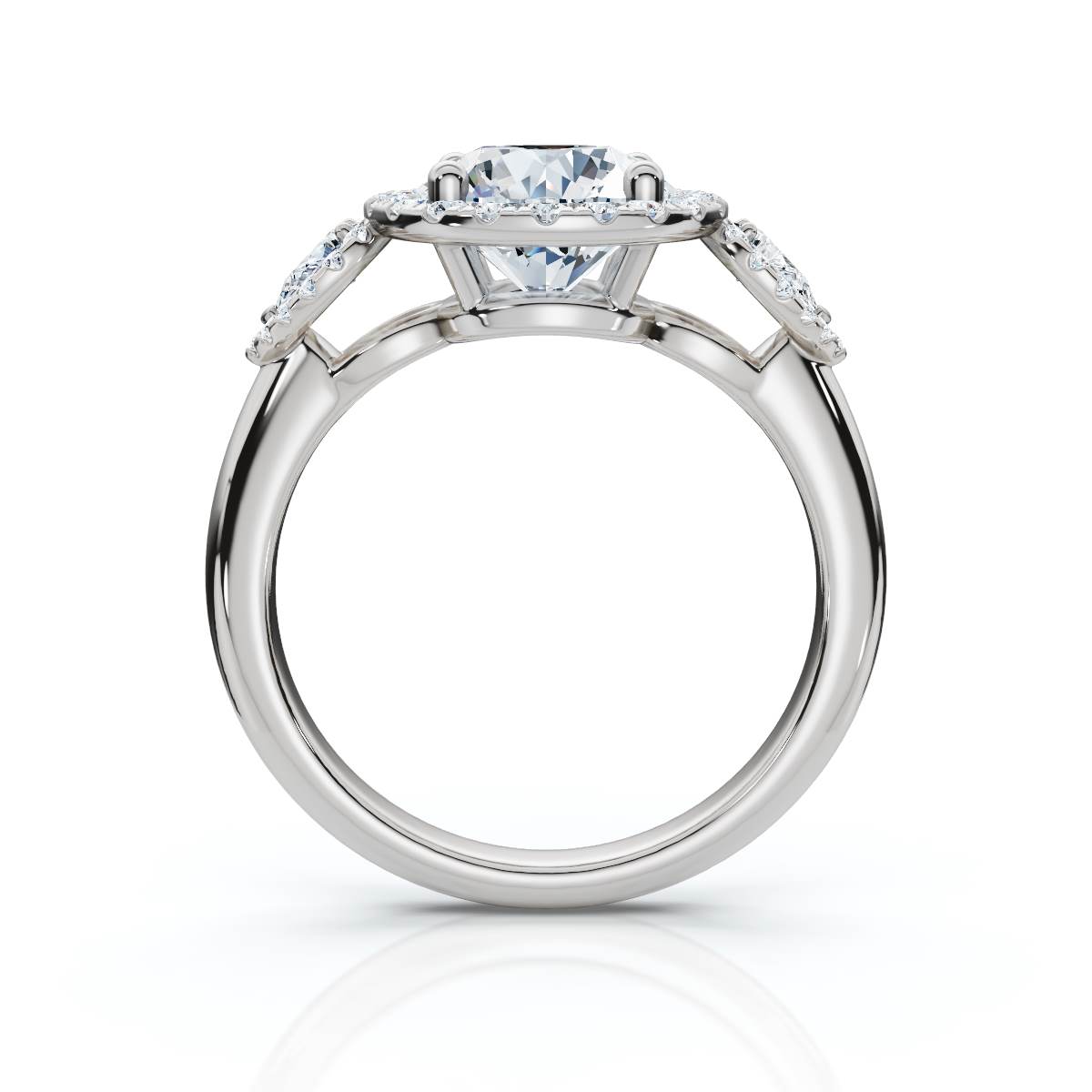 14K White Gold Virenelle Halo Accents Lab Grown Diamond Ring (1/2 ct. tw)