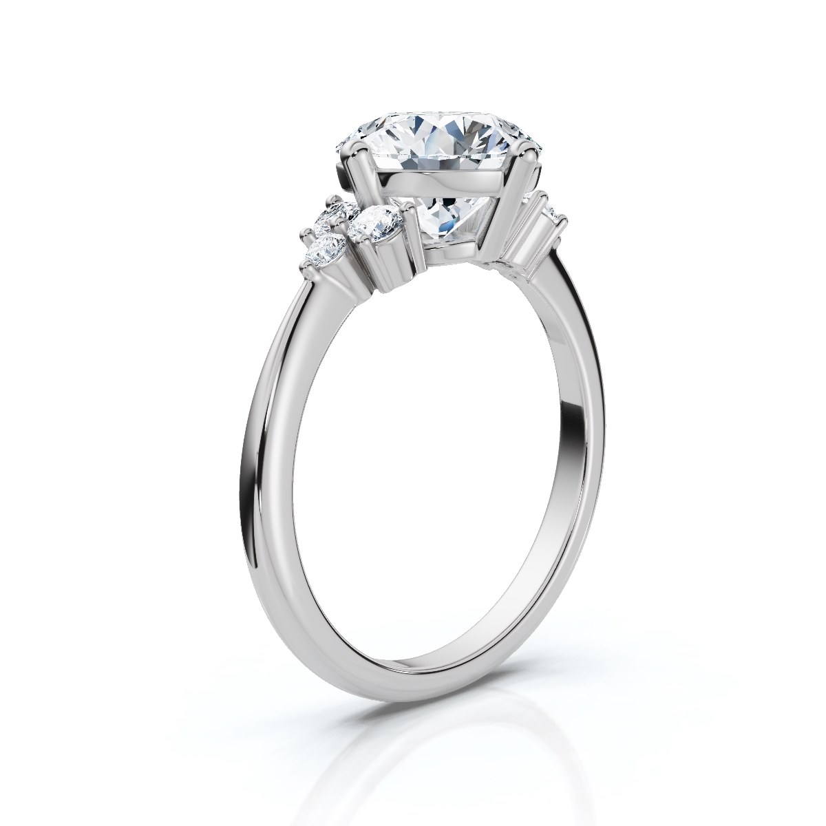 14K White Gold Jazzlyn Accents Lab Grown Diamond Ring (1/6 ct. tw)