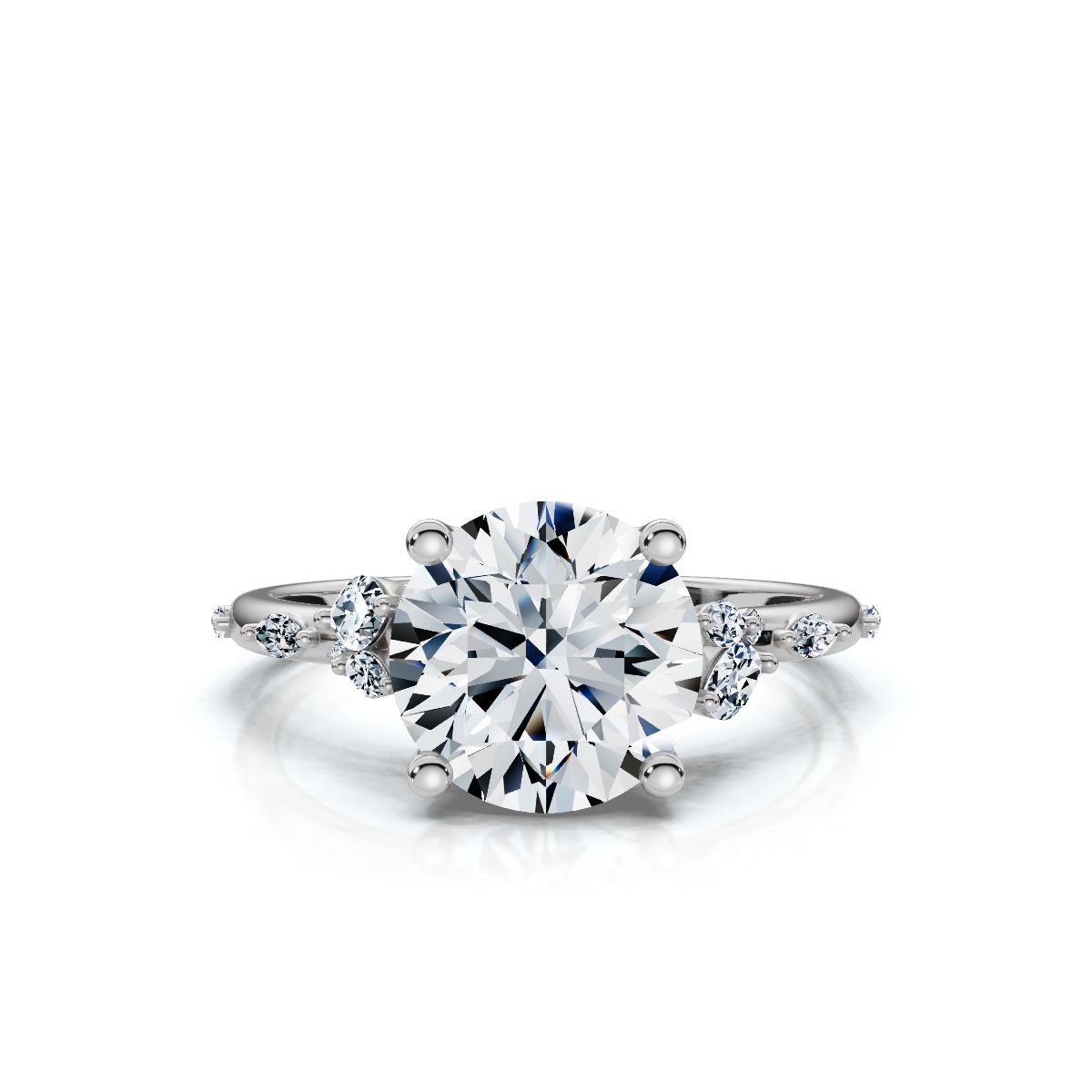 14K White Gold Aitana Elegant Nature Inspired Lab Grown Diamond Ring (1/5 ct. tw)