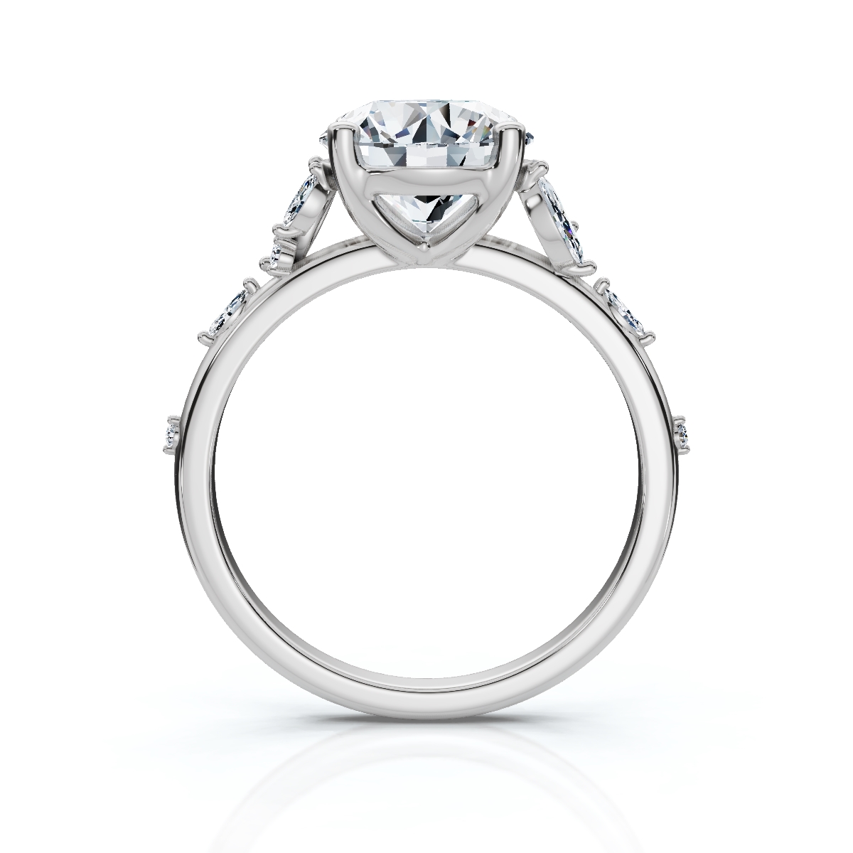 14K White Gold Aitana Elegant Nature Inspired Lab Grown Diamond Ring (1/5 ct. tw)
