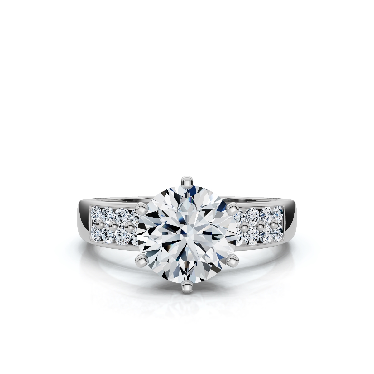 14K White Gold Fiore Accents Lab Grown Diamond Ring (1/4 ct. tw)