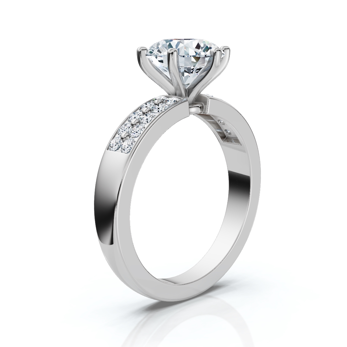 14K White Gold Fiore Accents Lab Grown Diamond Ring (1/4 ct. tw)
