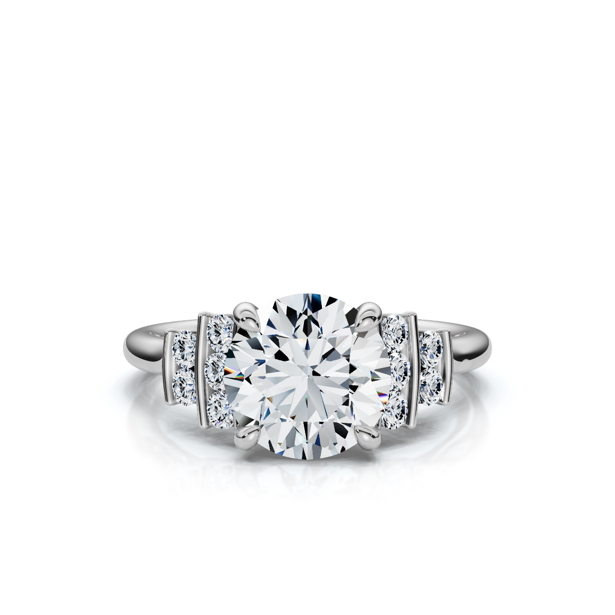 14K White Gold Pilar Accents Lab Grown Diamond Ring (1/5 ct. tw)