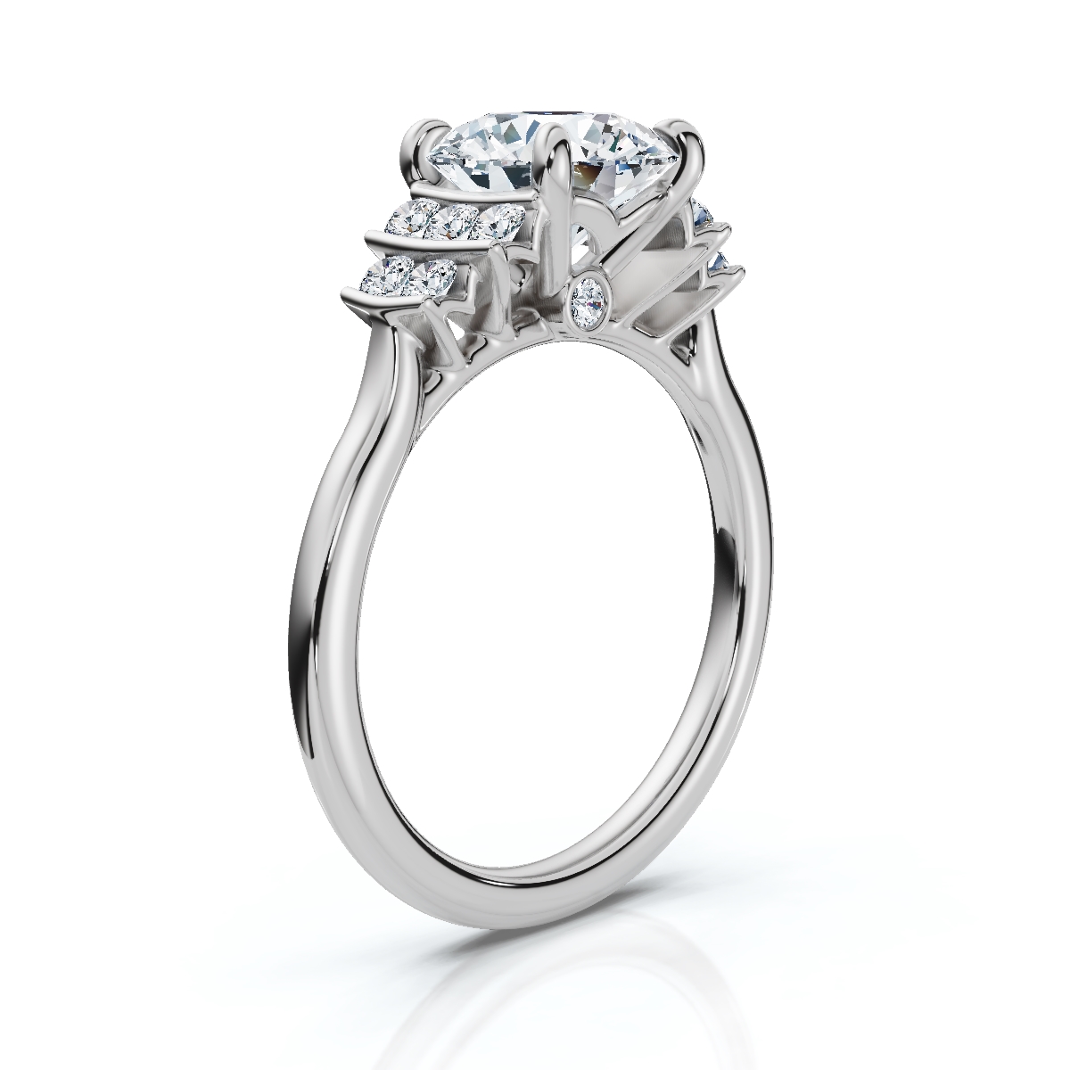 14K White Gold Pilar Accents Lab Grown Diamond Ring (1/5 ct. tw)