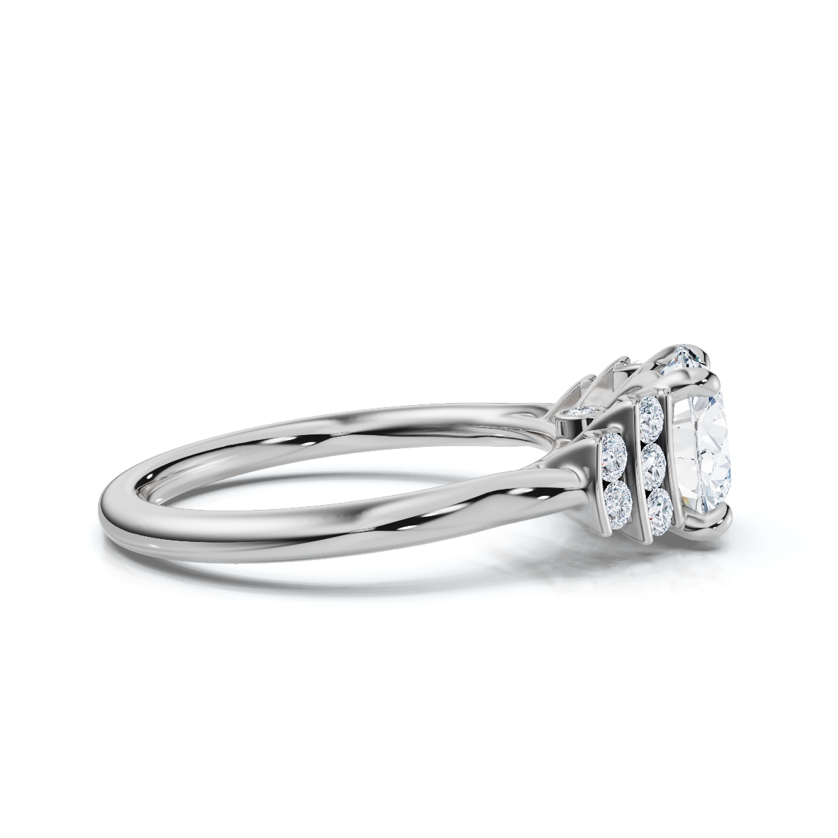 14K White Gold Pilar Accents Lab Grown Diamond Ring (1/5 ct. tw)