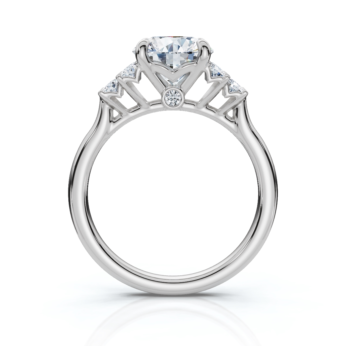 14K White Gold Pilar Accents Lab Grown Diamond Ring (1/5 ct. tw)