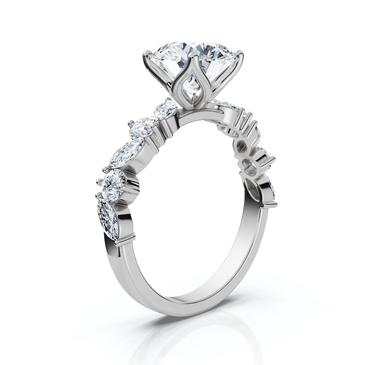 14K White Gold Farrow Accents Lab Grown Diamond Ring (2/3 ct. tw)