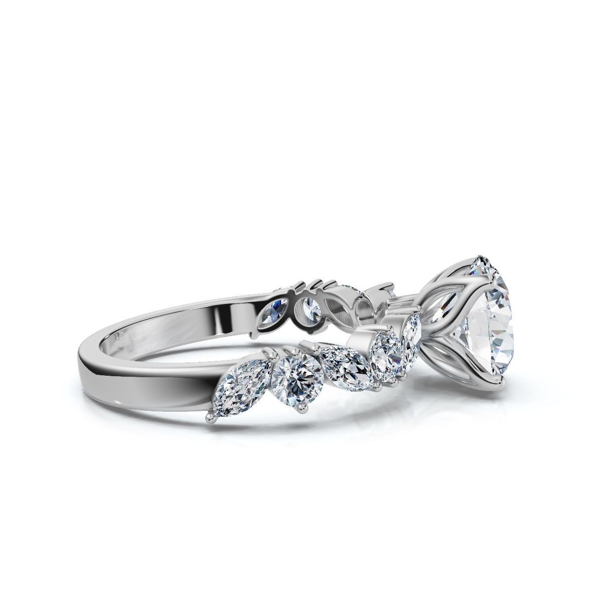 14K White Gold Farrow Accents Lab Grown Diamond Ring (2/3 ct. tw)