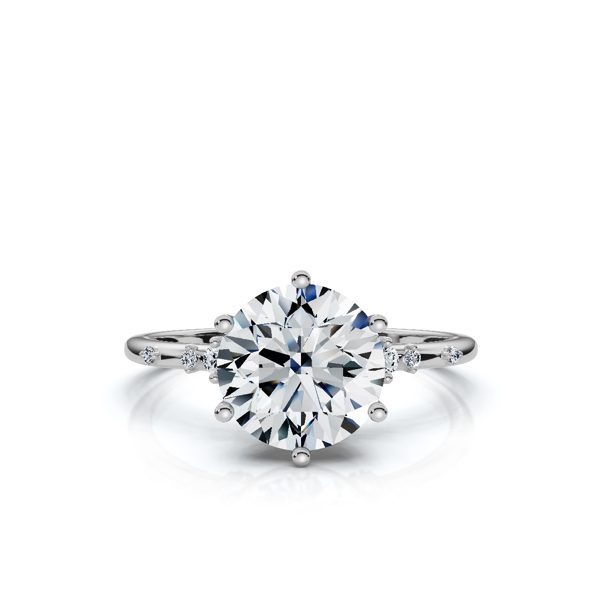 14K White Gold Atticus Accents Lab Grown Diamond Ring (1/10 ct. tw)