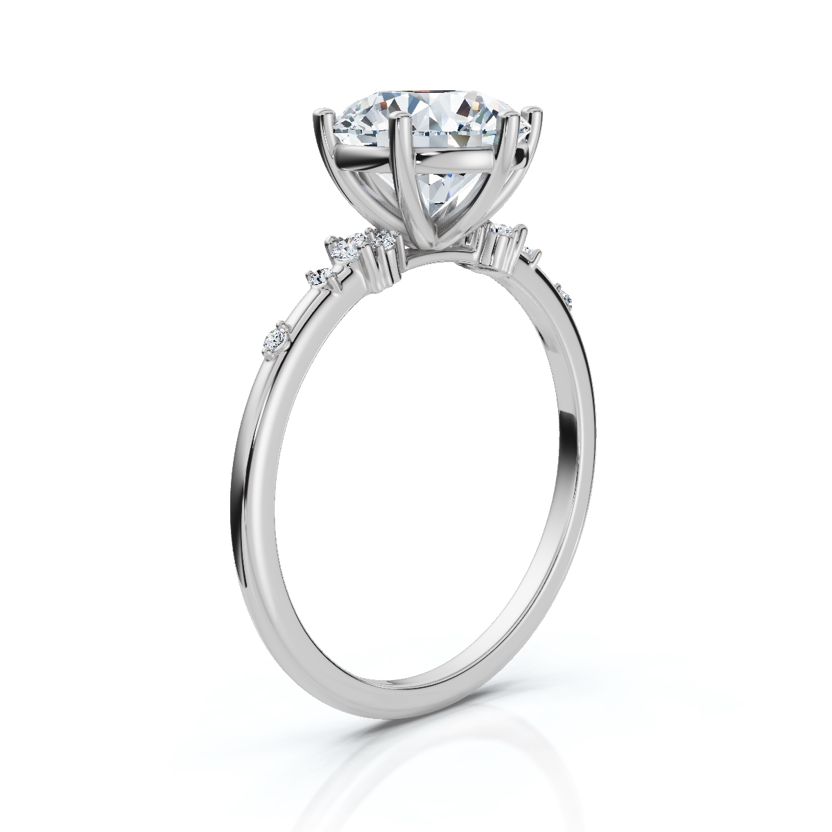 14K White Gold Atticus Accents Lab Grown Diamond Ring (1/10 ct. tw)