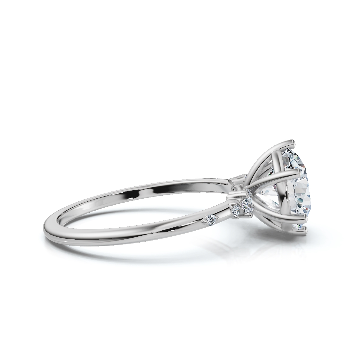 14K White Gold Atticus Accents Lab Grown Diamond Ring (1/10 ct. tw)