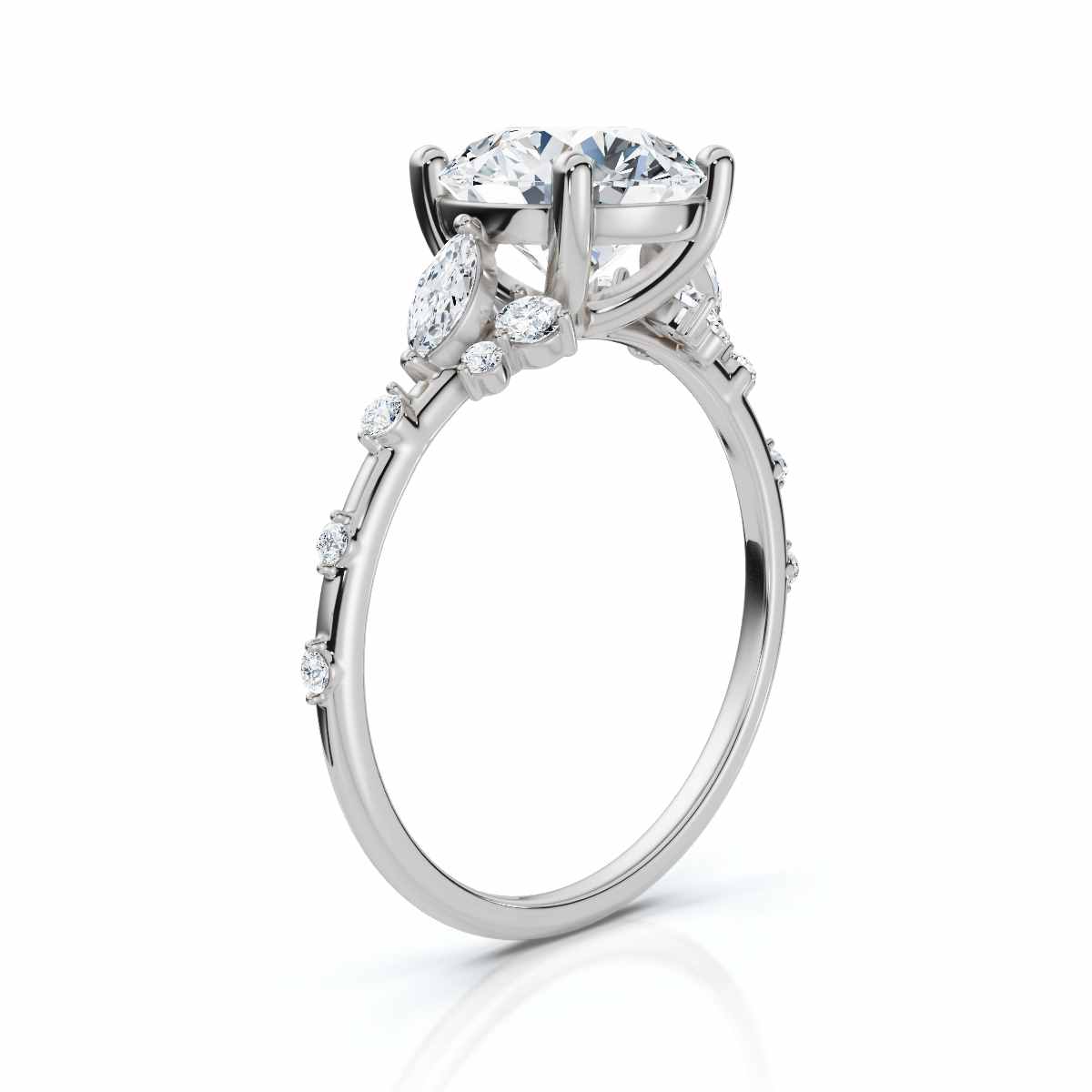 14K White Gold Daelis Accents Lab Grown Diamond Ring (1/4 ct. tw)