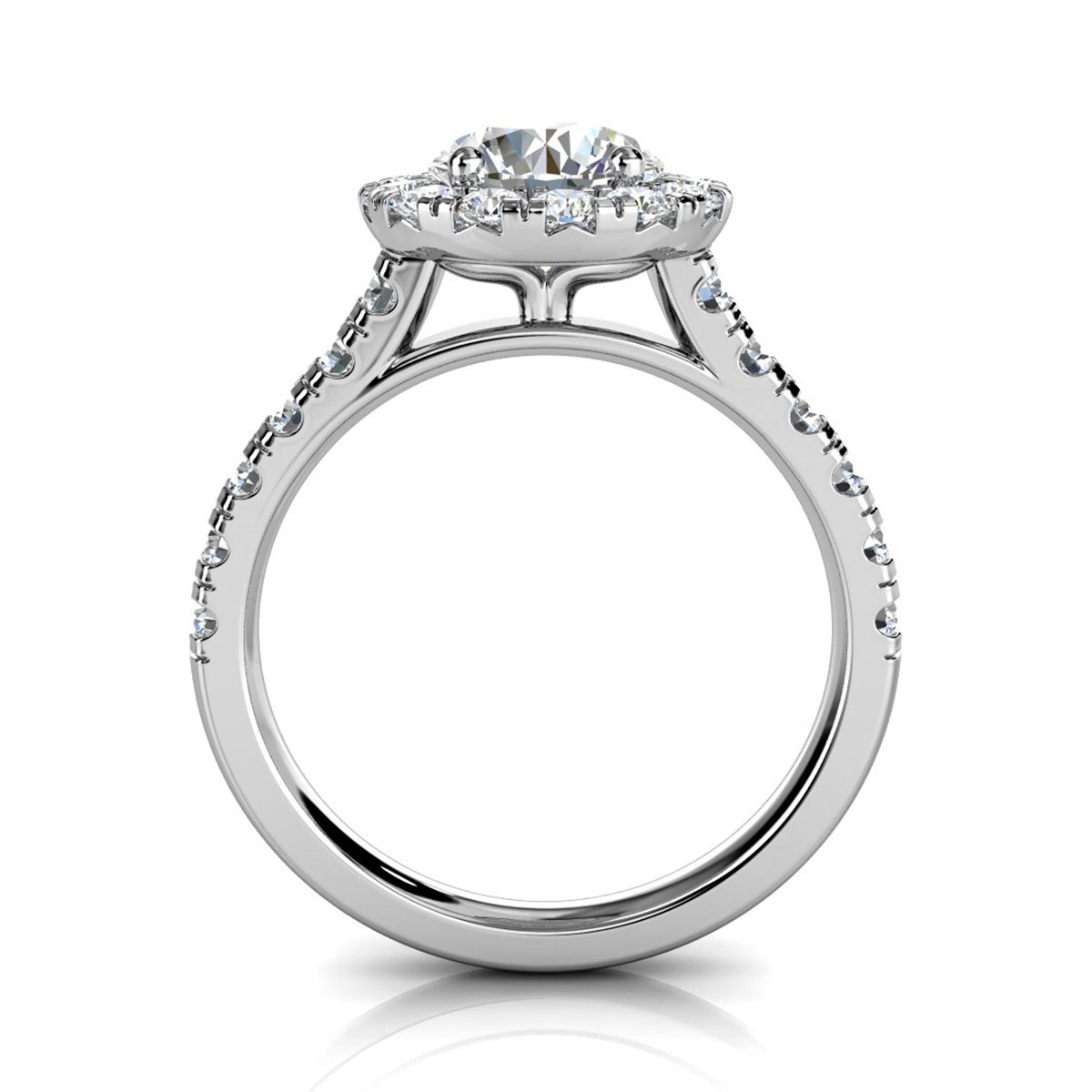14K White Gold Royal Halo Lab Grown Diamond Ring (2/3 ct. tw)